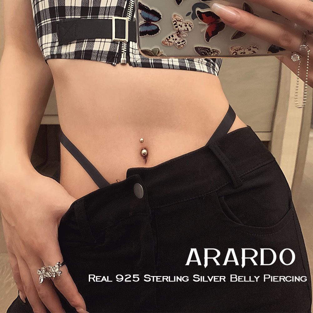 WOW Arardo 925 Sterling Silver Belly Button Rings Navel Rings Belly Rings Belly Piercing SS1