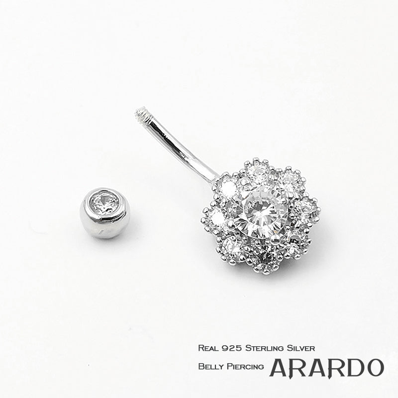 WOW Arardo 925 Sterling Silver Belly Button Rings Navel Rings Belly Rings Belly Piercing SS8