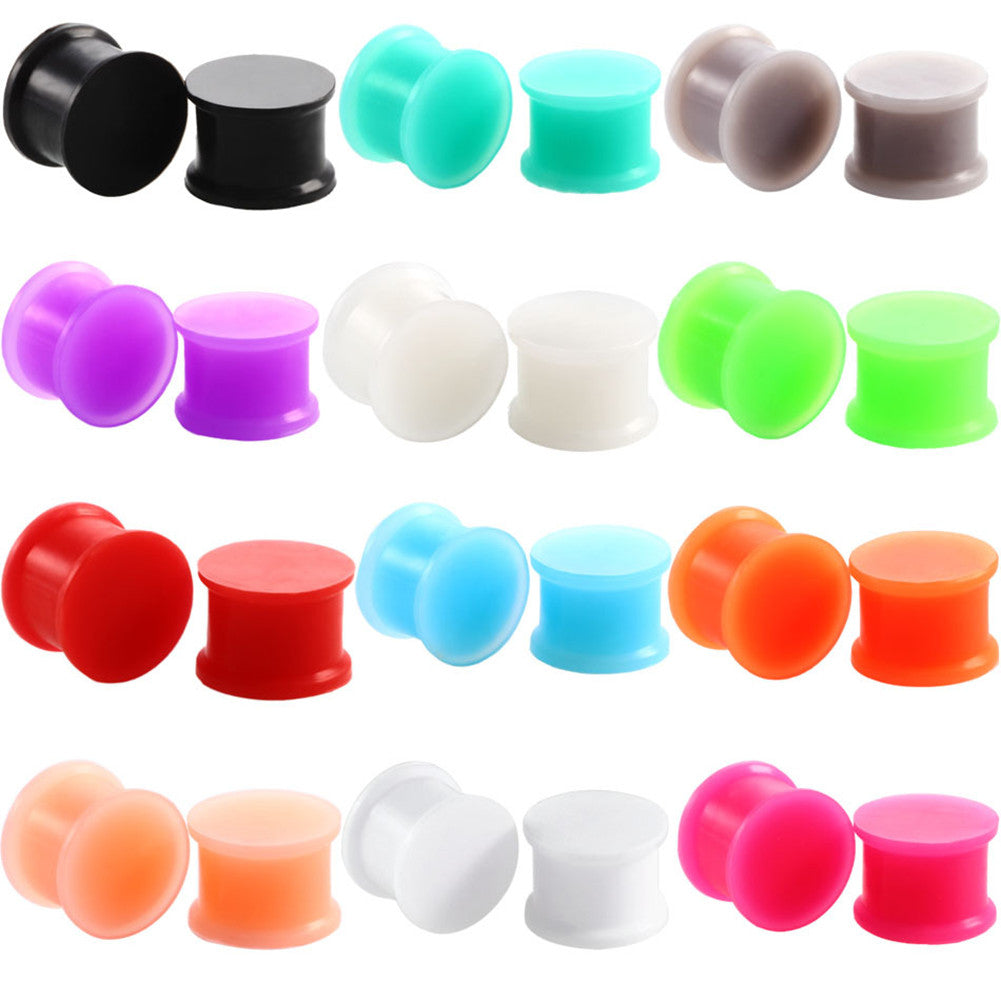 Arardo 24Pcs Colorful Soft Silicone Ear Gauges Plugs Tunnels Stretchin