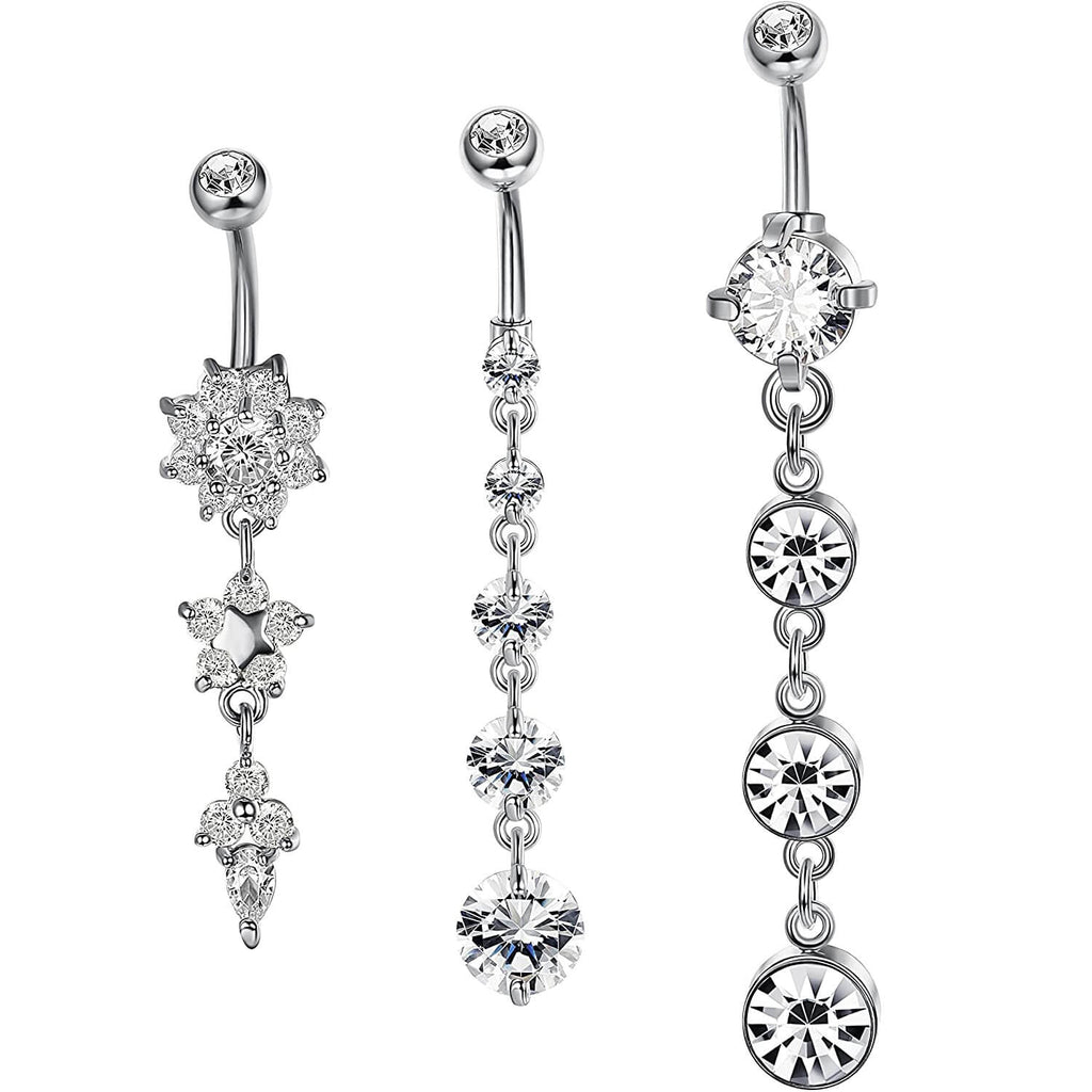 Arardo Belly Button Rings Set 14G Navel Rings 316L Stainless Steel Belly Piercing Jewelry BR20