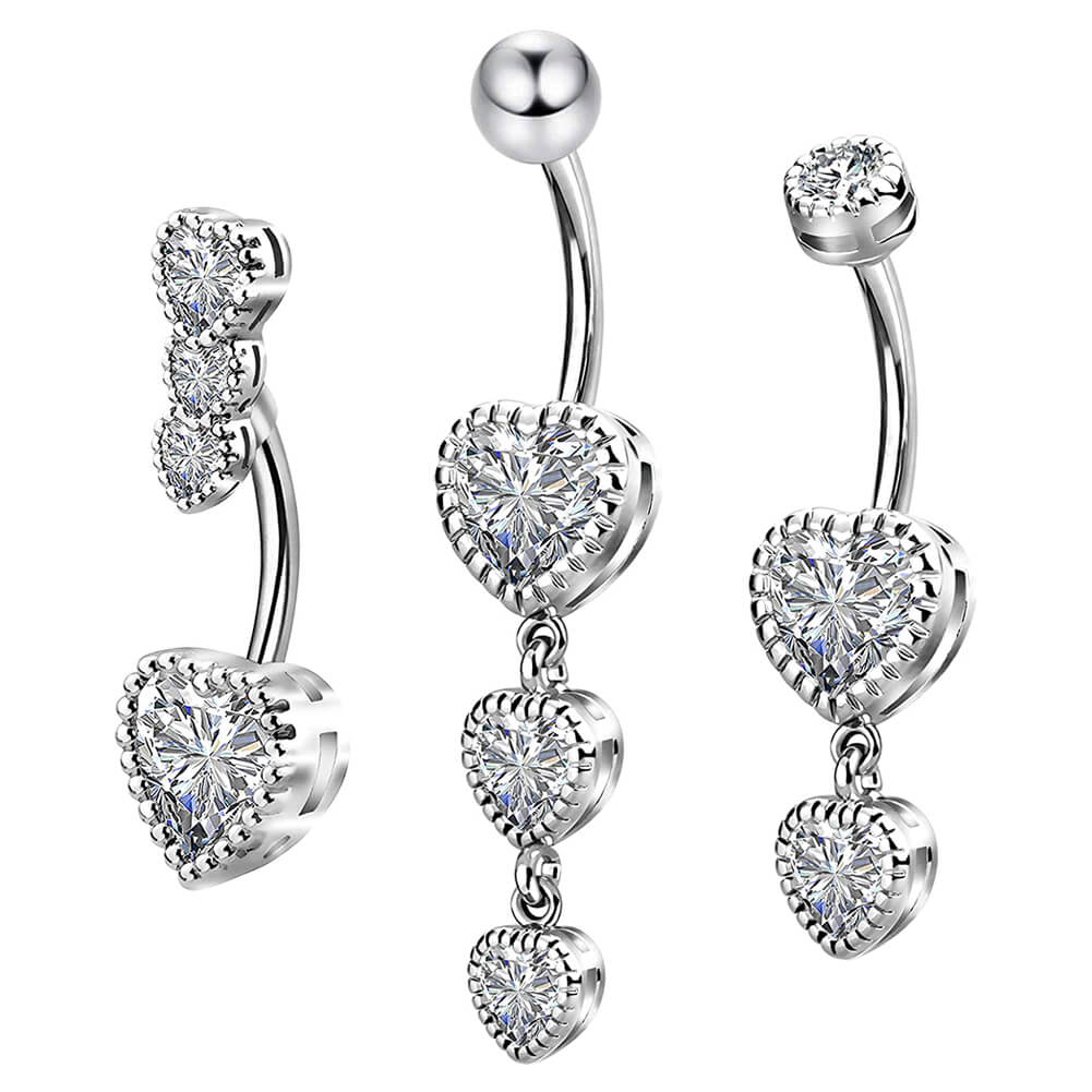 Flower Crystal Surgical Steel Dangle BELLY Button Navel bars Ring Body  Piercing
