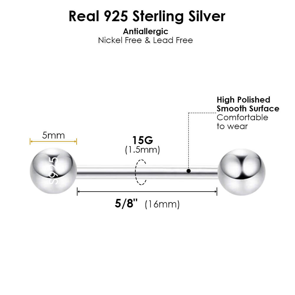 Arardo Sterling Silver Nipple Rings Real 925 Sterling Silver Nipple B