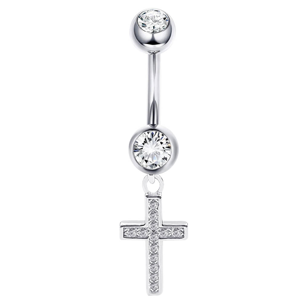 Cross belly sales button rings
