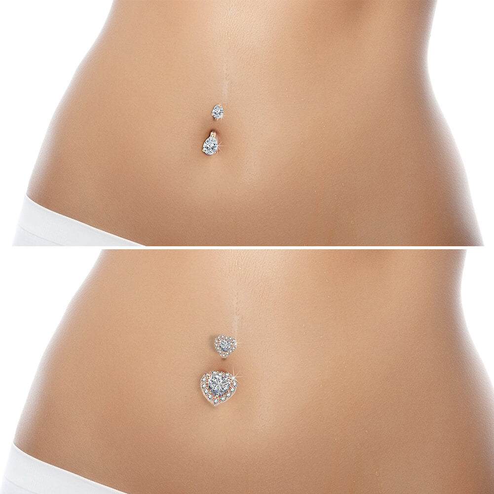 Crystal CZ 316L Stainless Steel Belly Button Rings