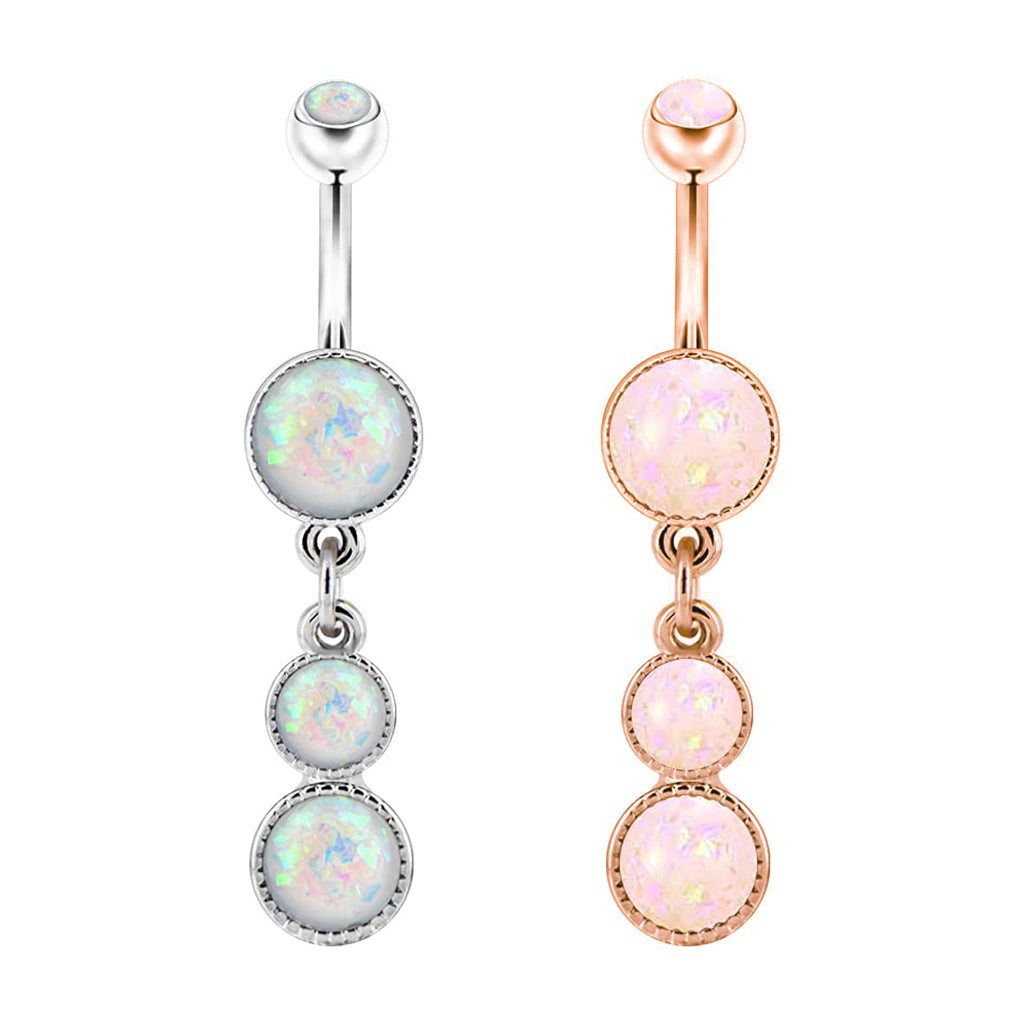 Arardo Opal Dangle Belly Button Rings Sets AB0043