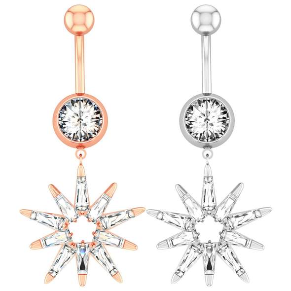 Arardo Dangle Belly Button Rings Navel Rings Piercing Jewelry-AB0044