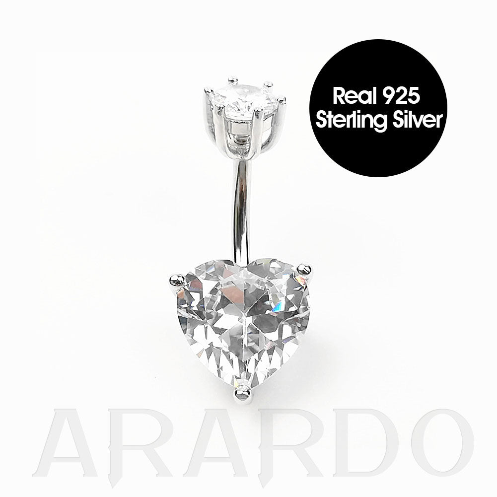 Why Choose Arardo 925 Sterling Silver Belly Button Rings Navel Rings Belly Rings Belly Piercing AB0087?