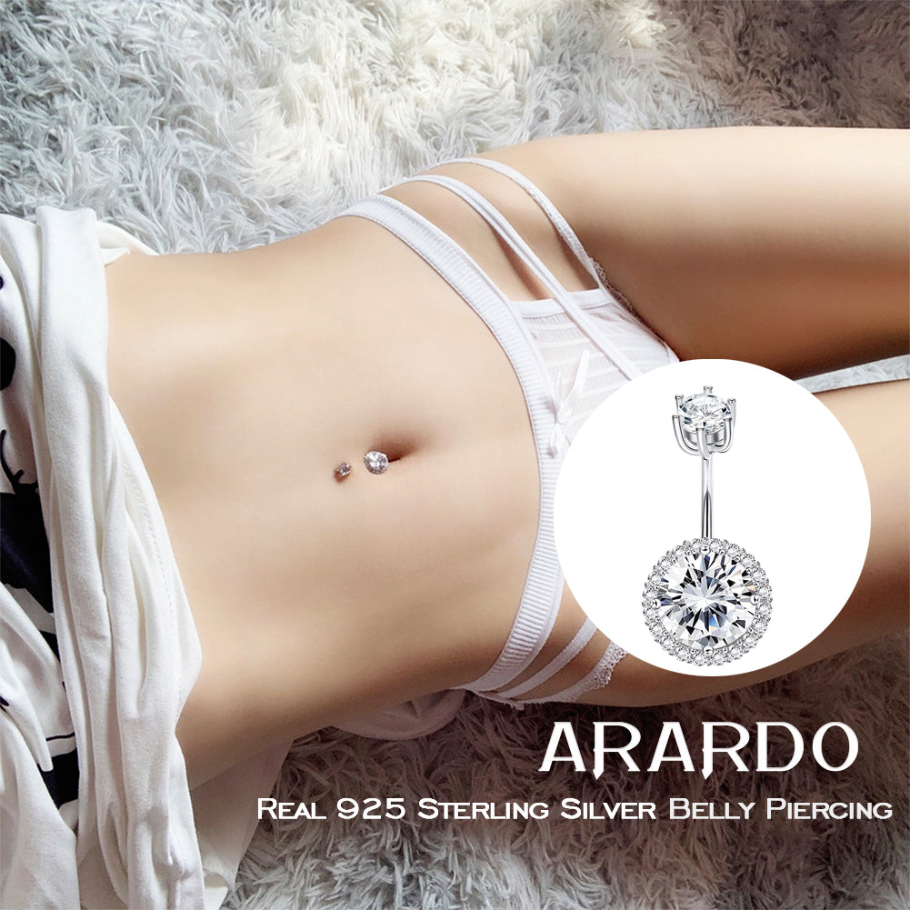 WOW Arardo 925 Sterling Silver Belly Button Rings Navel Rings Belly Rings Belly Piercing AB0089