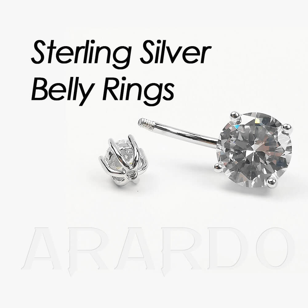 Arardo 925 Sterling Silver Belly Button Rings AB0090