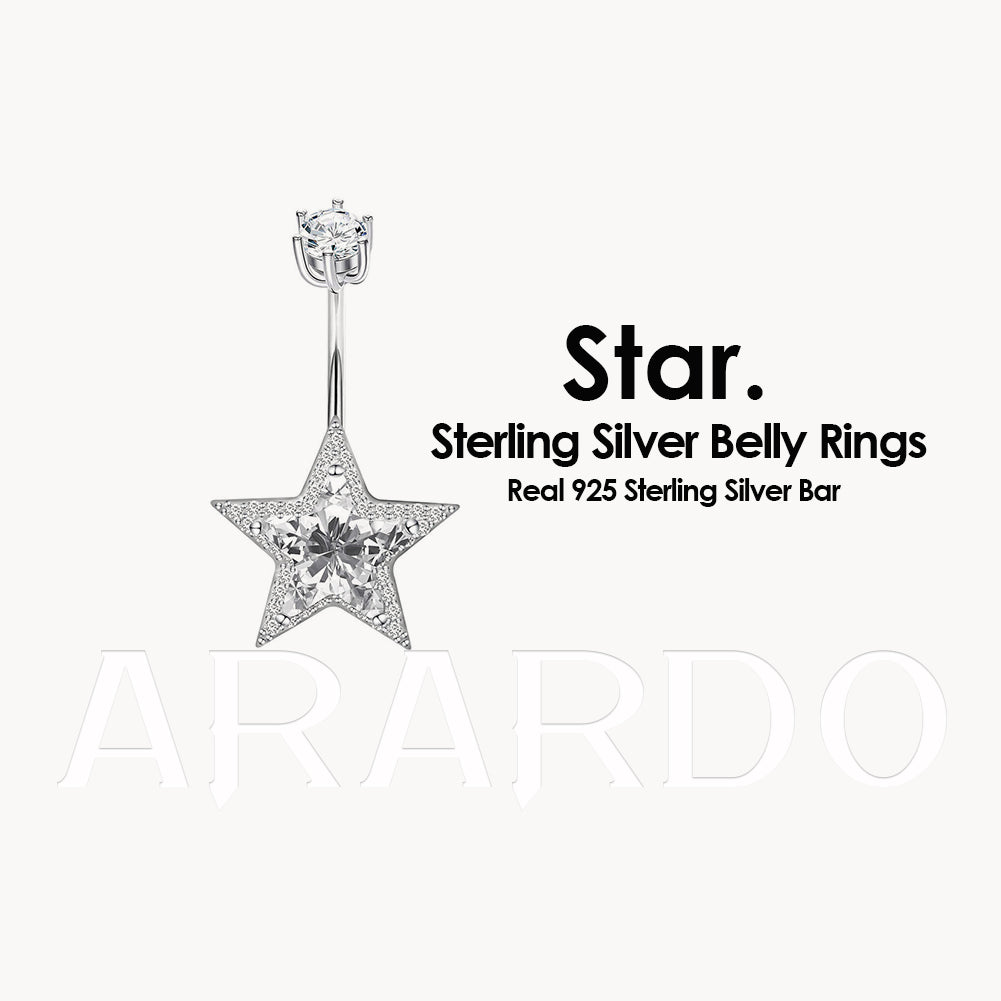 Arardo 925 Sterling Silver Belly Button Rings AB0091