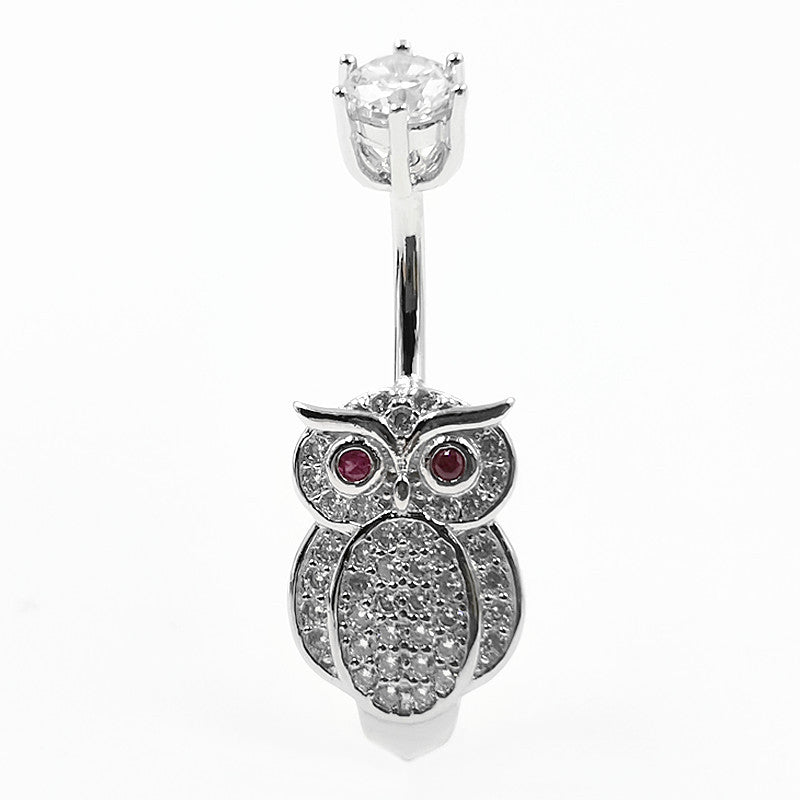 Arardo 925 Sterling Silver Belly Rings Navel Rings Piercing Jewelry Collection- Wise Owl AB0145