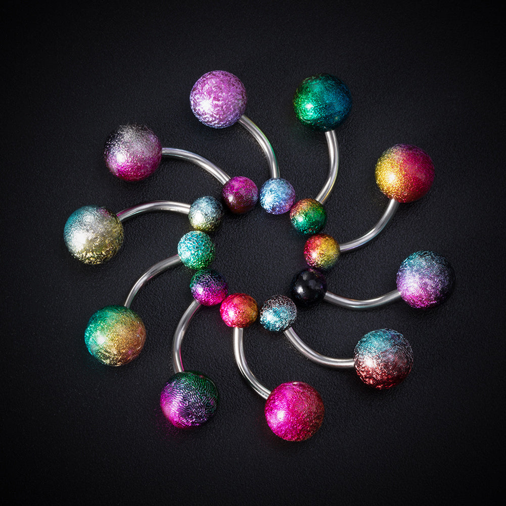Arardo New 316L Stainless Steel Rainbow Belly Button Rings Belly Piercing Jewelry - BR14