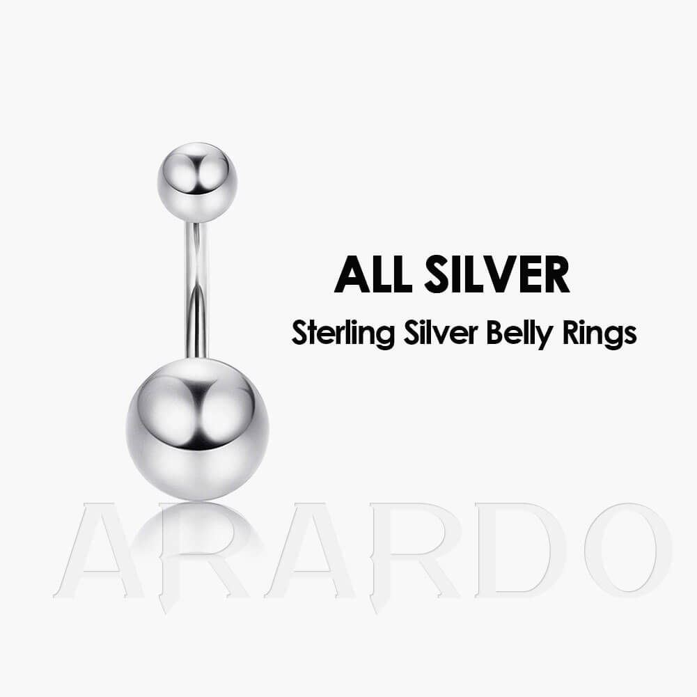 Arardo 925 Sterling Silver Belly Button Rings SS1