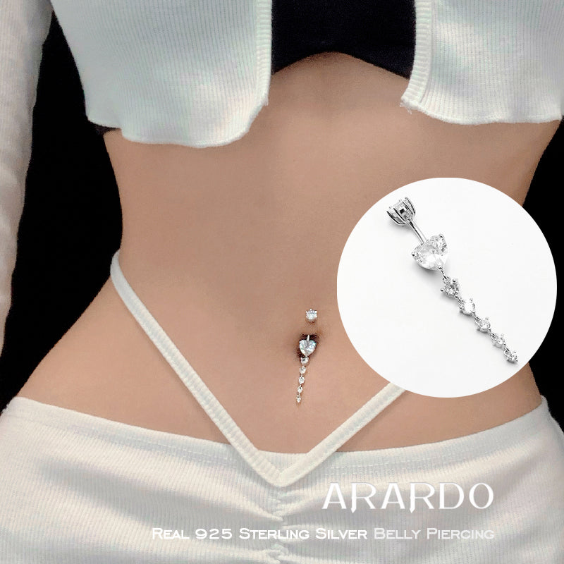 WOW Arardo 925 Sterling Silver Dangle Belly Button Rings Navel Rings Belly Rings Belly Piercing SS13