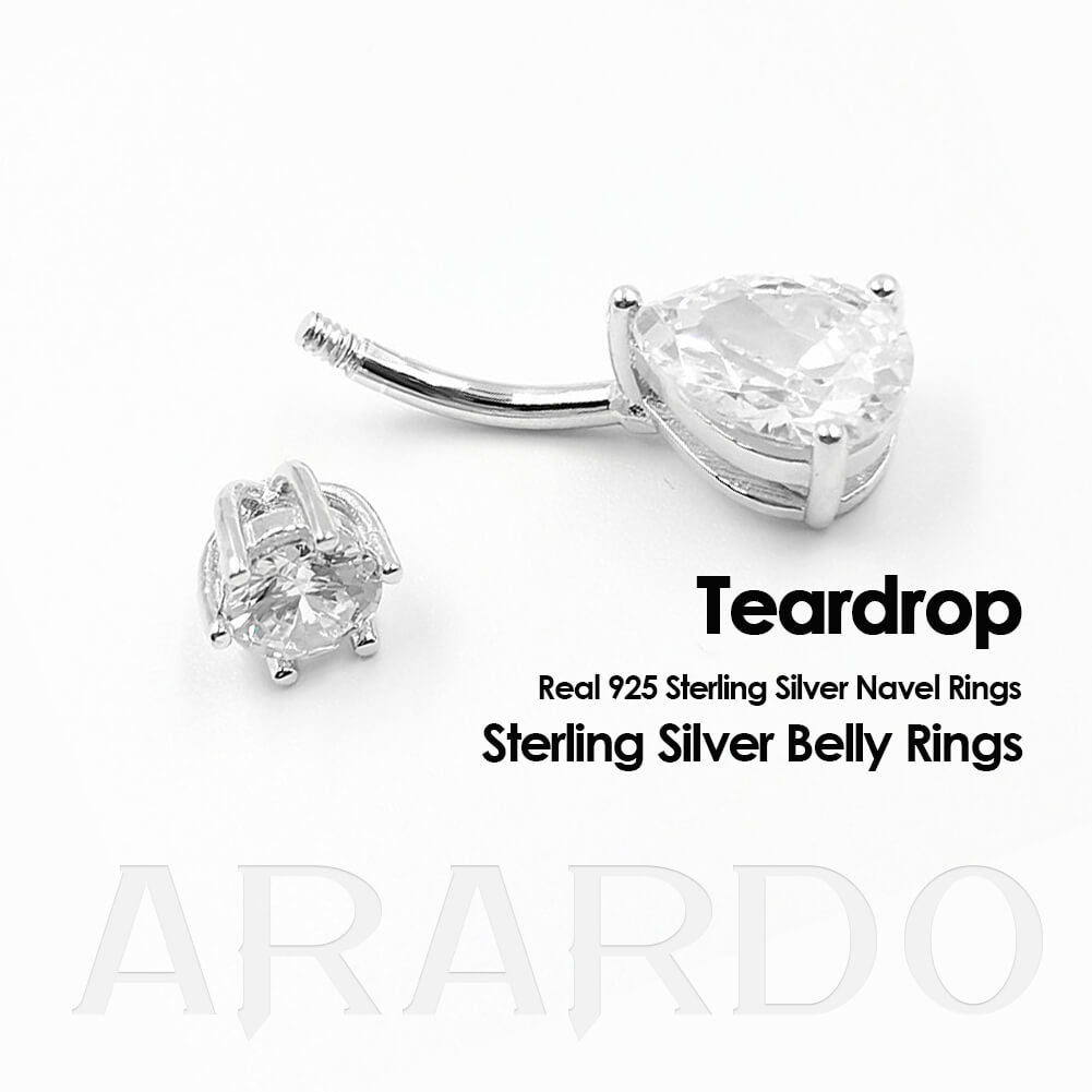 Arardo 925 Sterling Silver Belly Button Rings SS2