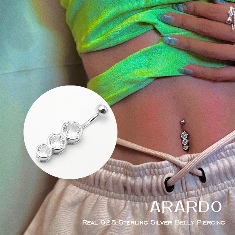 WOW Arardo 925 Sterling Silver Belly Button Rings Navel Rings Belly Rings Belly Piercing SS29
