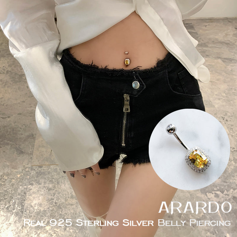 WOW Arardo 925 Sterling Silver Belly Button Rings Navel Rings Belly Rings Belly Piercing SS61
