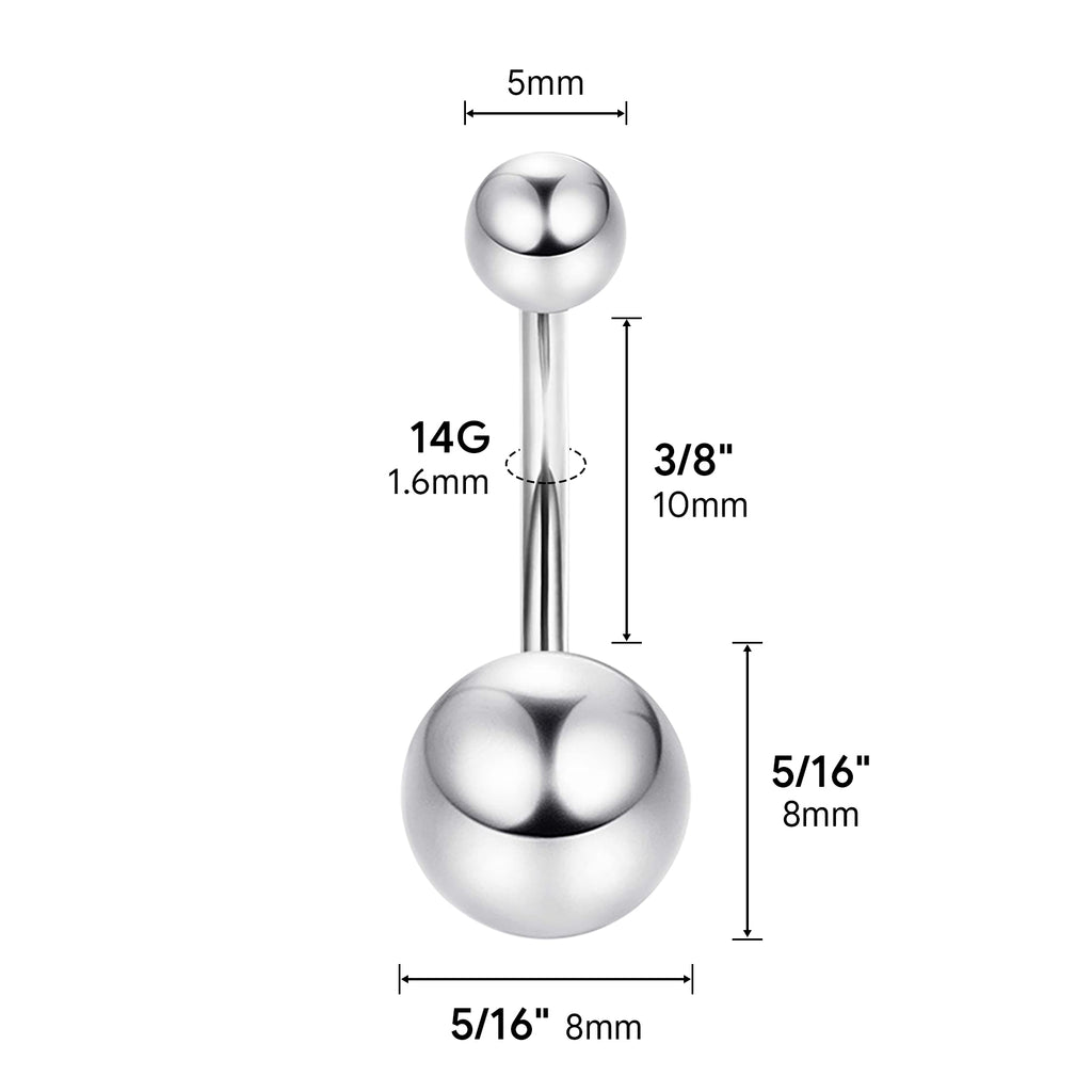 Sterling Silver Belly Button Piercing Navel Rings SS1
