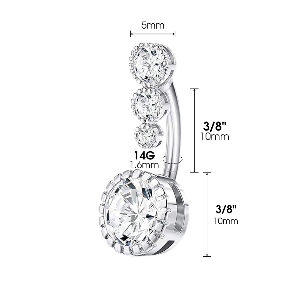 Sterling Silver Belly Button Piercing Navel Rings SS123