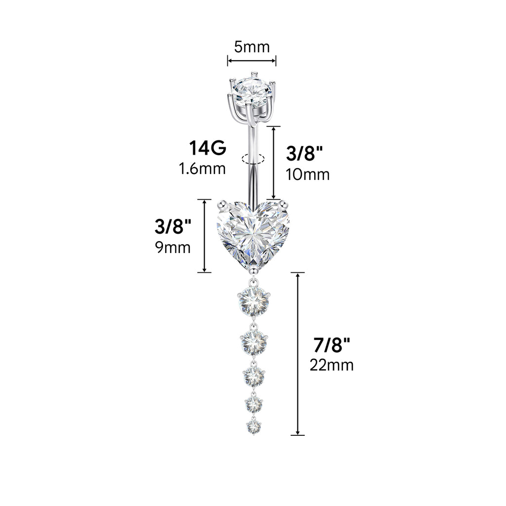 Sterling Silver Belly Button Piercing Navel Rings SS13