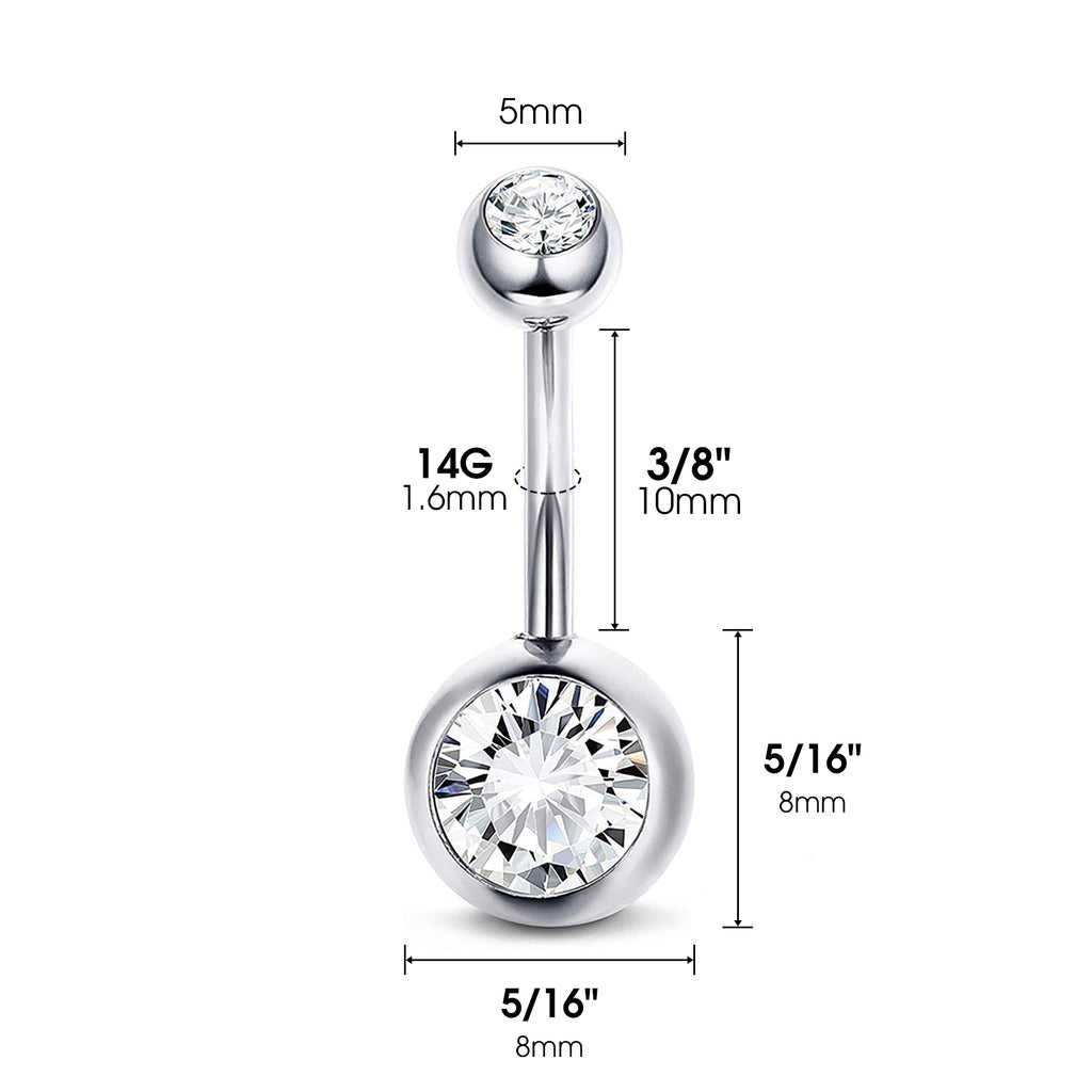 Sterling Silver Belly Button Piercing Navel Rings SS137