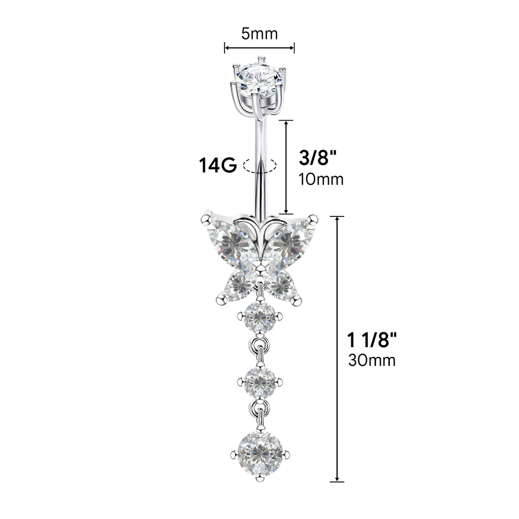 Sterling Silver Belly Button Piercing Navel Rings SS143