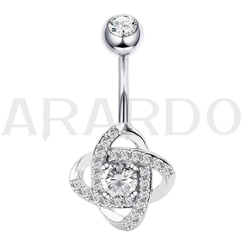 Arardo Sterling Silver Belly Button Rings, Real 925 Sterling Silver, 14G Smooth Surface Belly Piercing, Sterling Silver Navel Piercing Rings, Ring Heart