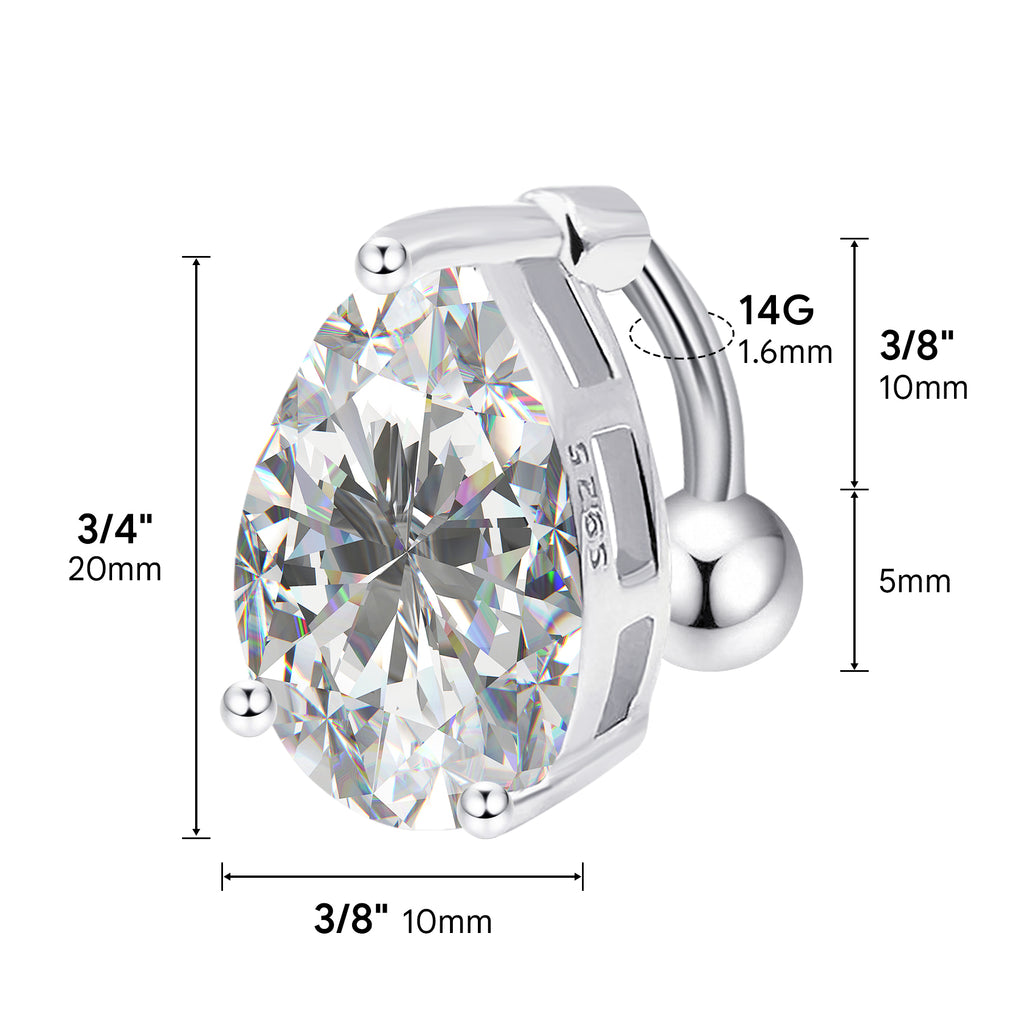 Sterling Silver Belly Button Piercing Navel Rings SS3