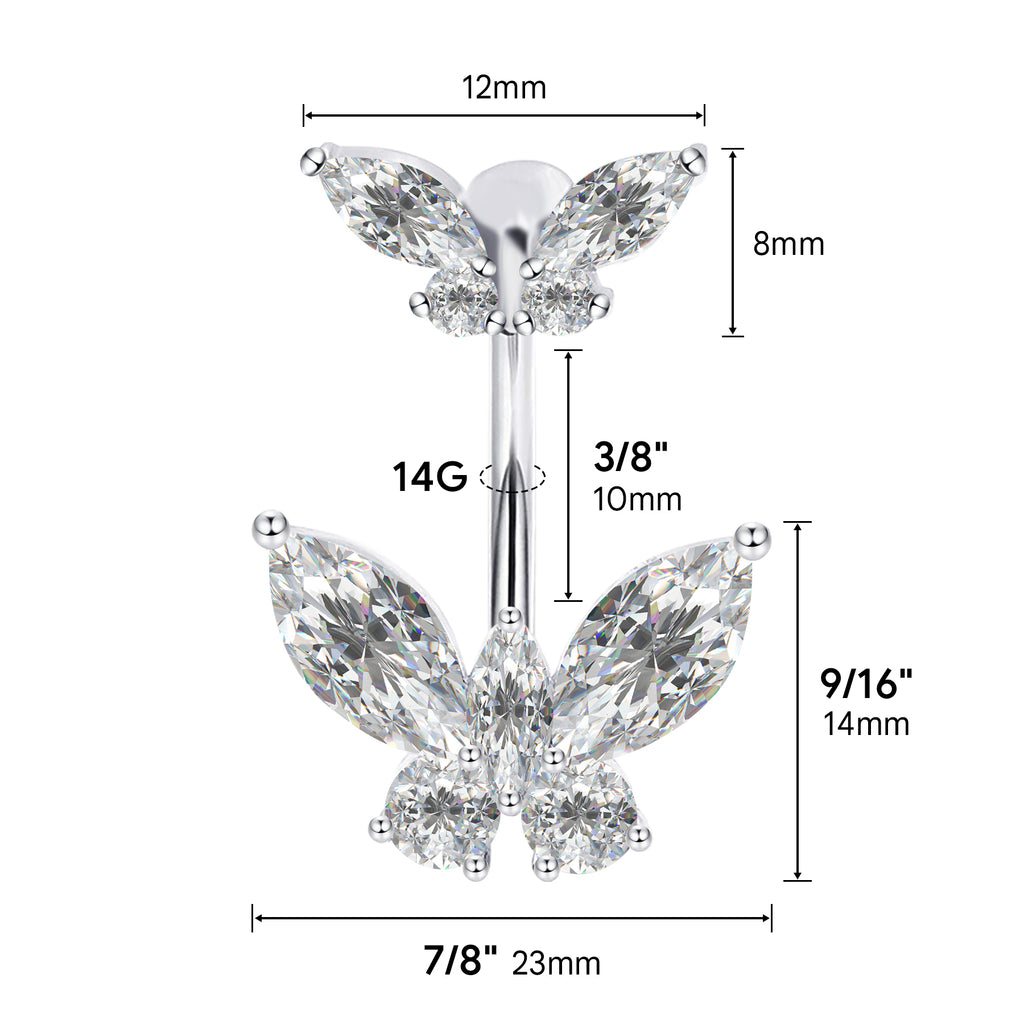Sterling Silver Belly Button Piercing Navel Rings SS5