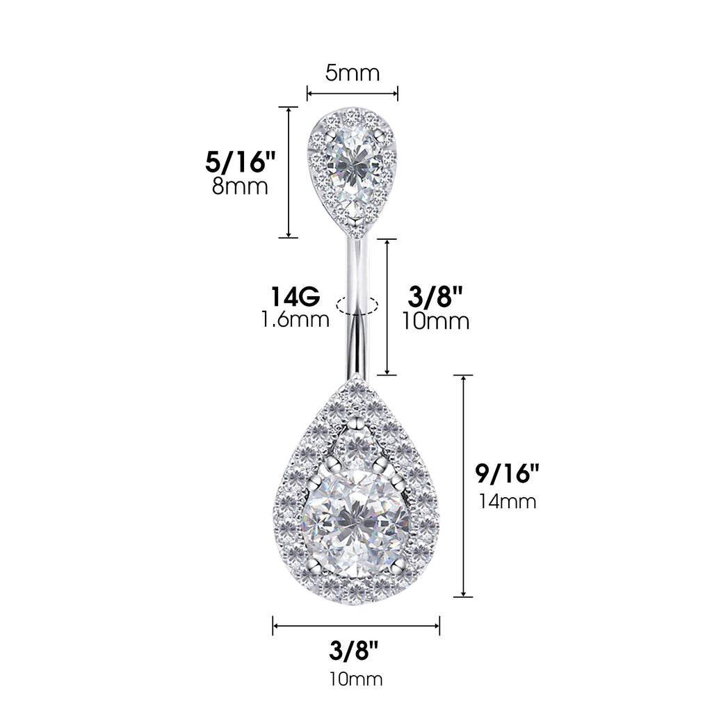 Sterling Silver Belly Button Piercing Navel Rings SS80