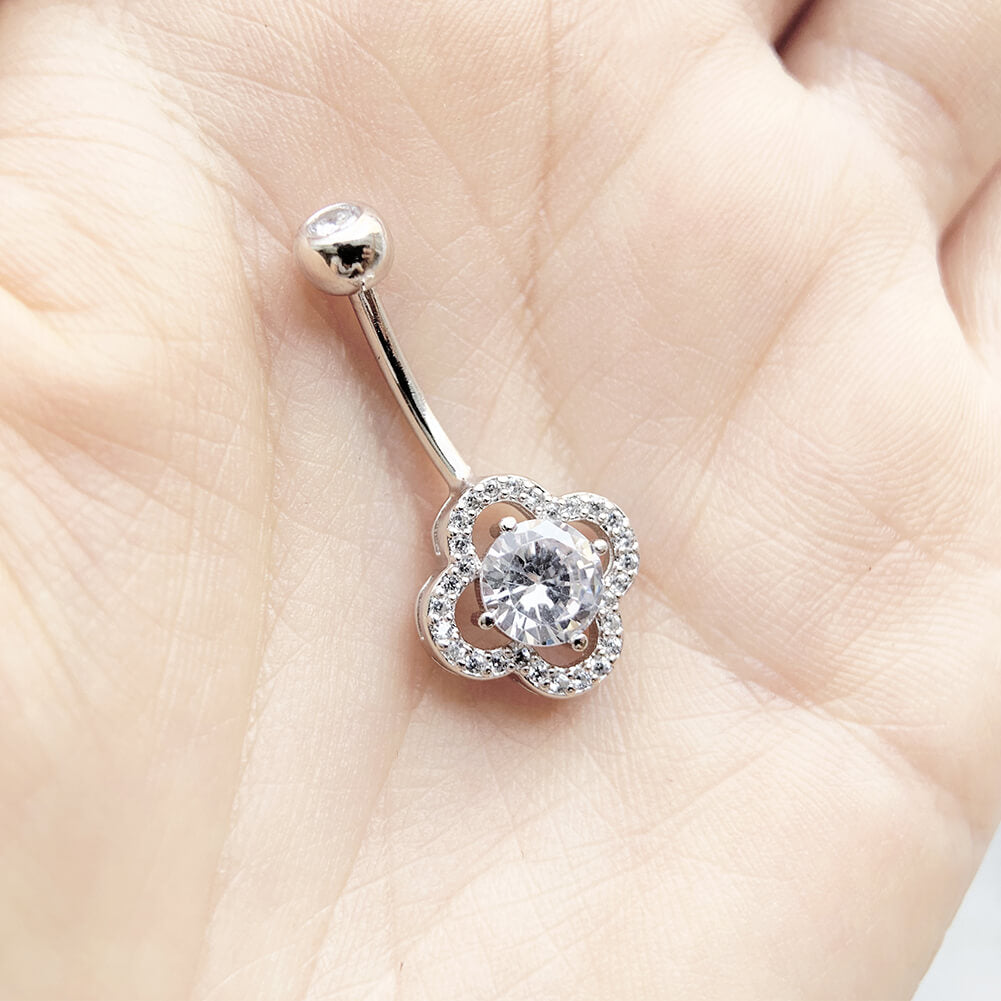 Sterling Silver Belly Button Rings, Real 925 Sterling Silver Belly Piercing, Navel Piercing Rings,Cornus