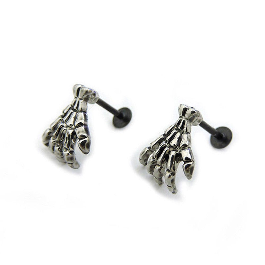 Arardo 2pcs 16G 316L Stainless Steel Skull Claw Lip Rings Piercing Jewelry AB0041-1