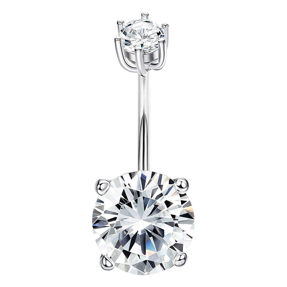 Wenansly Moissanite Belly Button Rings 925 Sterling