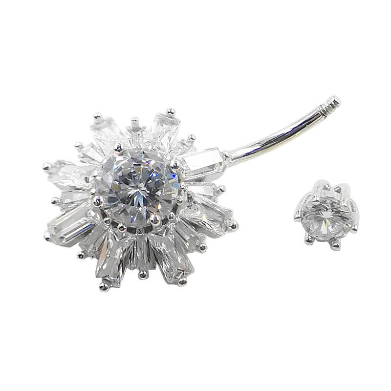 Arardo 14G 925 Sterling Silver Flower CZ Belly Button Rings Navel Rings Piercing Jewelry AB0097