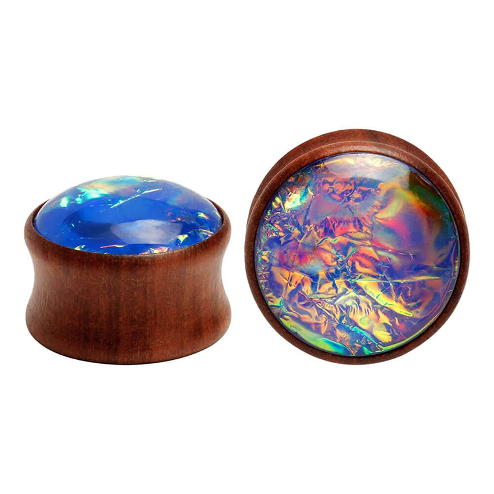 But Plug Wood Ear Gauges Flesh Tunnels With Gem - Double Flared Plugs For  0g To 1 Inch Stretched Ears, Ebony Wood & Metal Butt Plug