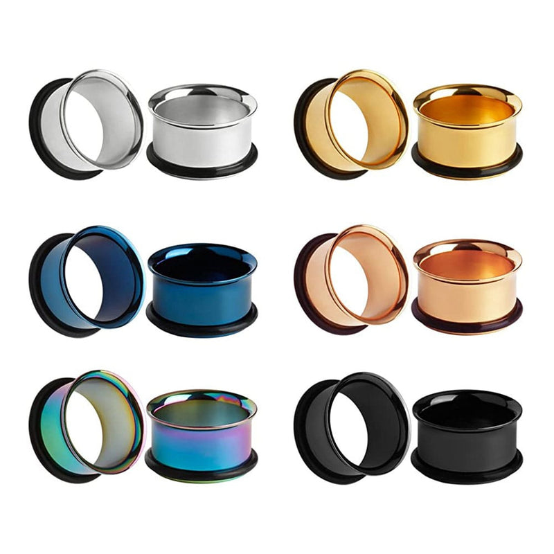 Orecchino In Acciaio Chirurgico Nero Orecchini A Perno Finti Plug Neri - Acciaio Inox, 1,2 Mm, Per Piercing, Nuovi Con Etichette Orecchino Piercing Finto Nero - Foto 2