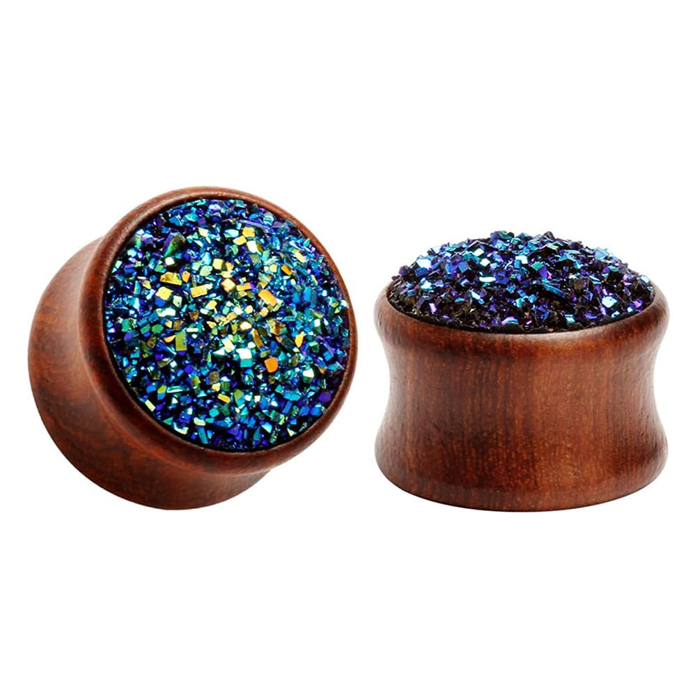 Arardo 1 Pair Natural Wood Special Surface Design Fit Flesh Tunnel  Ear Plugs Tunnels Gauges Stretcher Body Piercings Jewelry