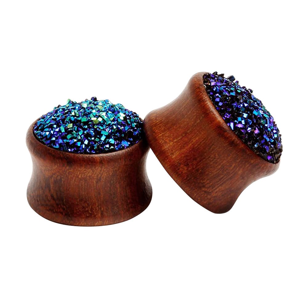Arardo 1 Pair Natural Wood Special Surface Design Fit Flesh Tunnel  Ear Plugs Tunnels Gauges Stretcher Body Piercings Jewelry