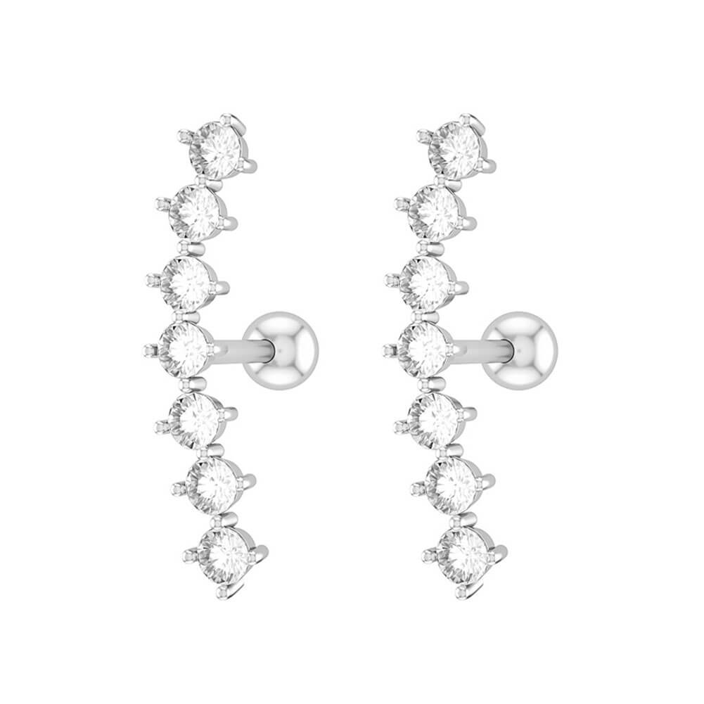 2pcs 16G 316L Stainless Steel Ear Cartilage Earrings Helix Industrial Studs Rings