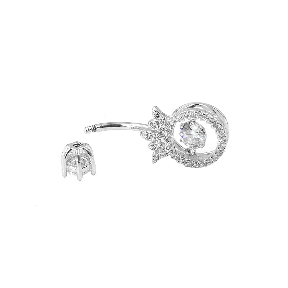 Arardo 925 Sterling Silver Clear CZ Crown Shape 14G Belly Button Rings Navel Rings Body Piercing Jewelry AB0124