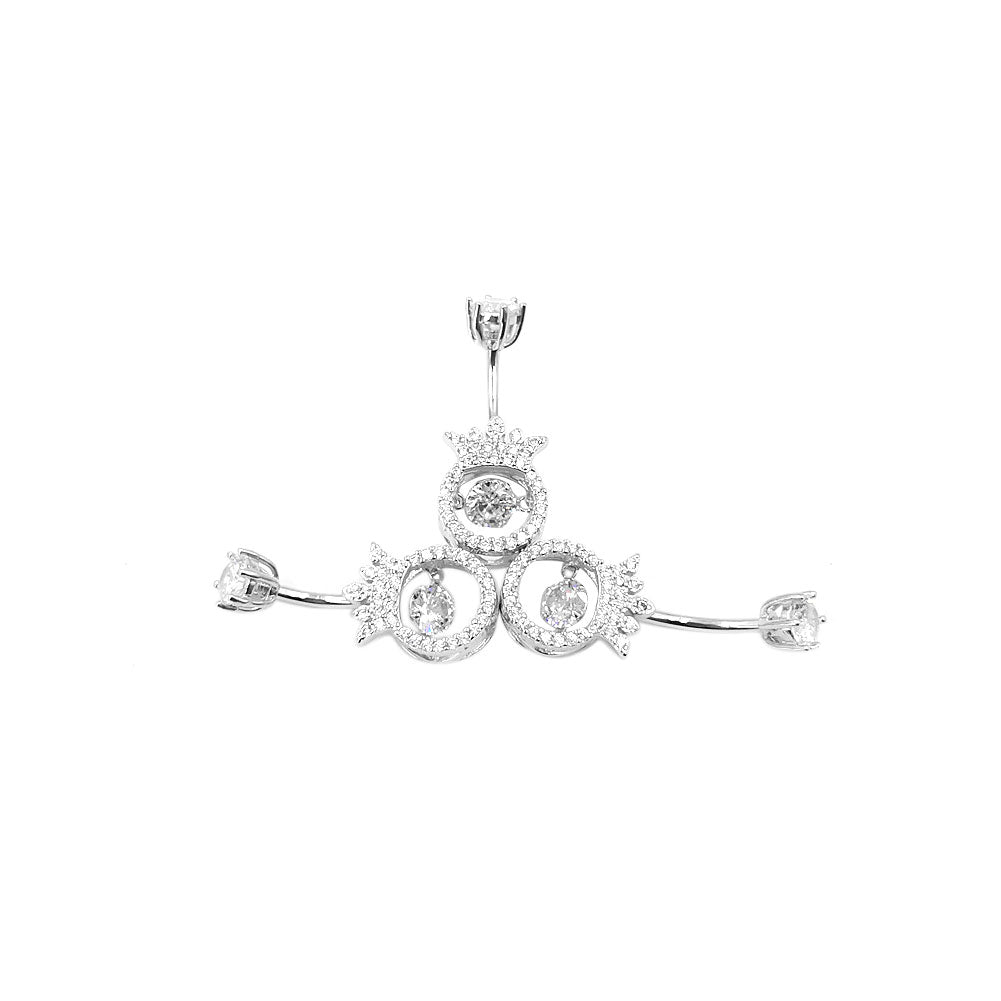 Arardo 925 Sterling Silver Clear CZ Crown Shape 14G Belly Button Rings Navel Rings Body Piercing Jewelry AB0124