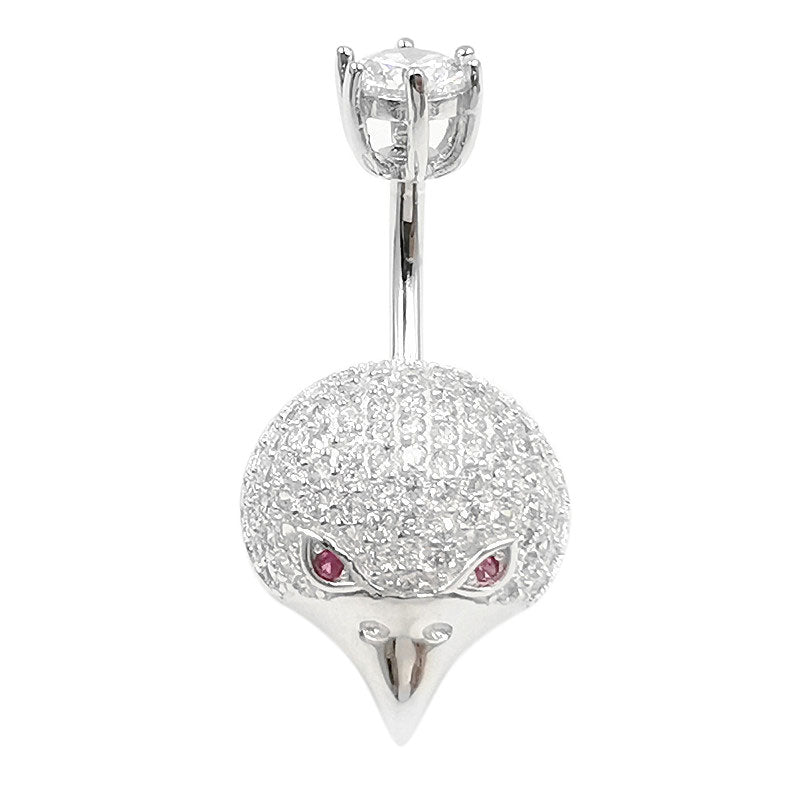 925 Sterling Silver Clear CZ Eagle 14G  Belly Button Rings Navel Rings Piercing Jewelry AB0126