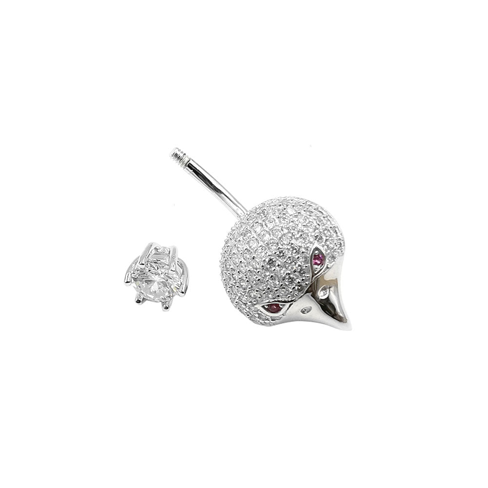 925 Sterling Silver Clear CZ Eagle 14G  Belly Button Rings Navel Rings Piercing Jewelry AB0126
