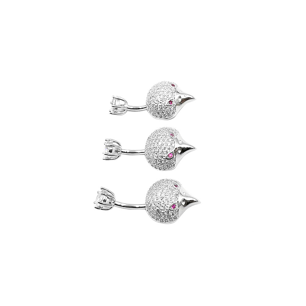 925 Sterling Silver Clear CZ Eagle 14G  Belly Button Rings Navel Rings Piercing Jewelry AB0126