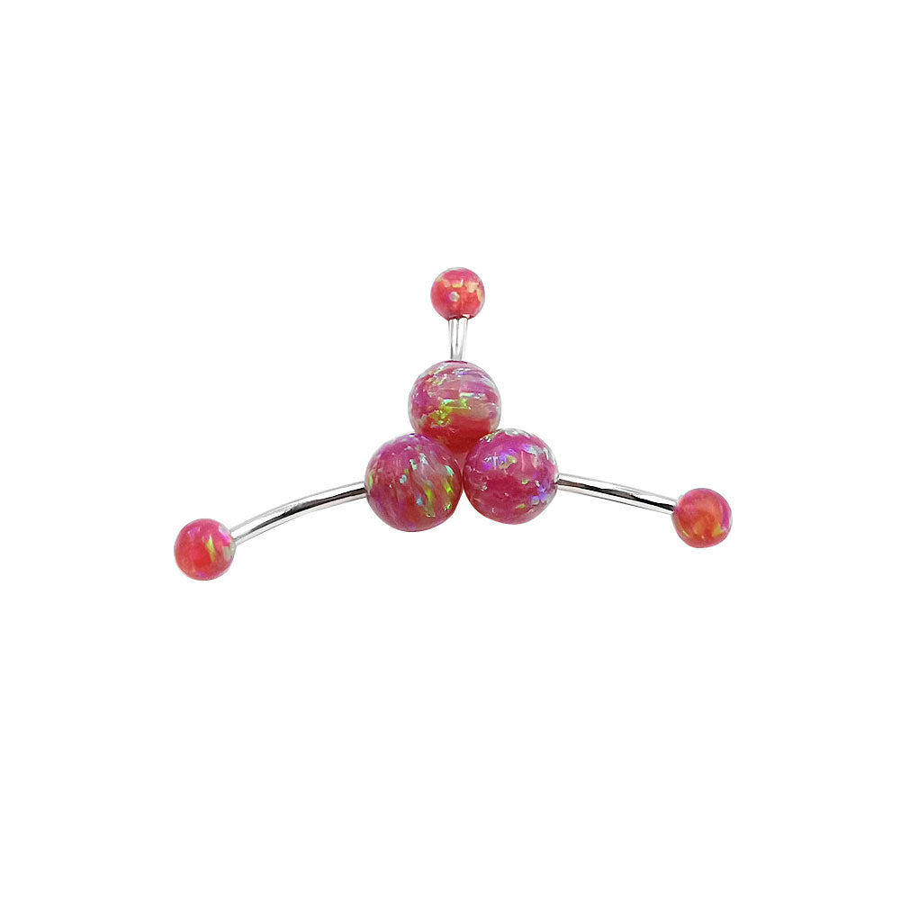 Arardo 925 Sterling Silver 14G Pink Opal Belly Button Rings Navel Rings Belly Rings Belly Body Piercing Jewelry