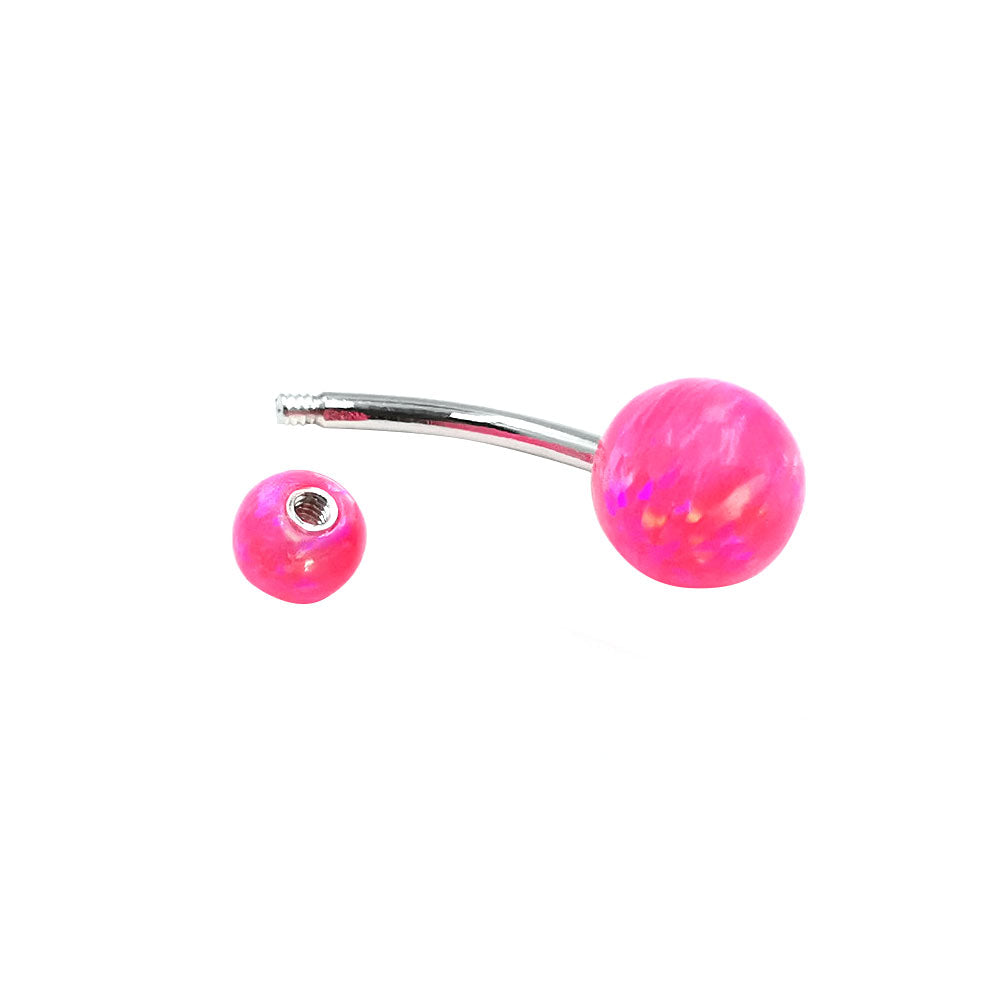 Arardo 925 Sterling Silver 14G Light Pink Opal Belly Button Rings Navel Rings Belly Rings Belly Body Piercing Jewelry