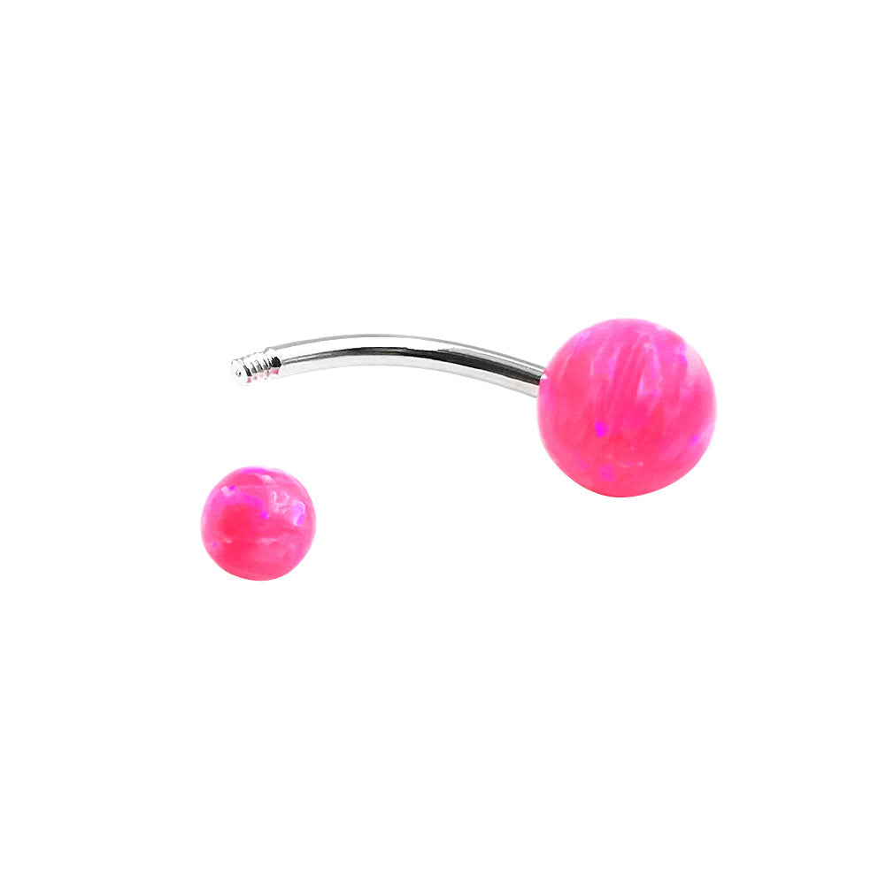 Arardo 925 Sterling Silver 14G Light Pink Opal Belly Button Rings Navel Rings Belly Rings Belly Body Piercing Jewelry