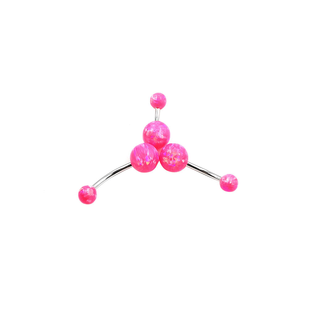 Arardo 925 Sterling Silver 14G Light Pink Opal Belly Button Rings Navel Rings Belly Rings Belly Body Piercing Jewelry