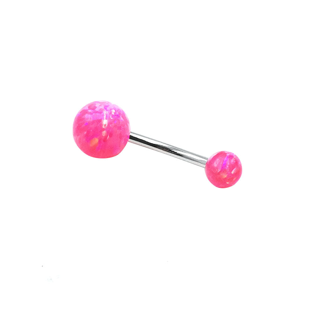 Arardo 925 Sterling Silver 14G Light Pink Opal Belly Button Rings Navel Rings Belly Rings Belly Body Piercing Jewelry