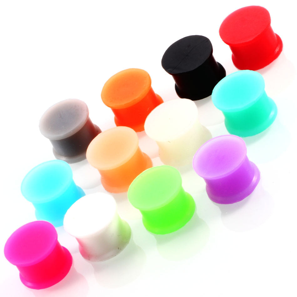 Arardo 24Pcs Colorful Soft Silicone Ear Gauges Plugs Tunnels Stretching Kit Double Flared Expander Tunnels Set Body Piercings Jewelry